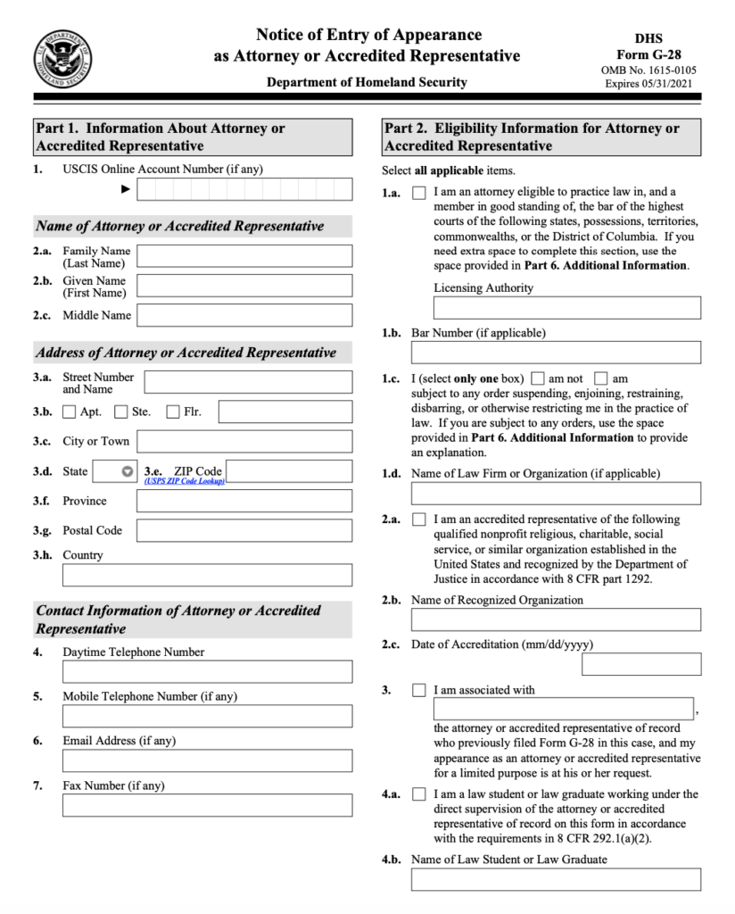 Form G-28: What It Is and How to Complete It | Clio